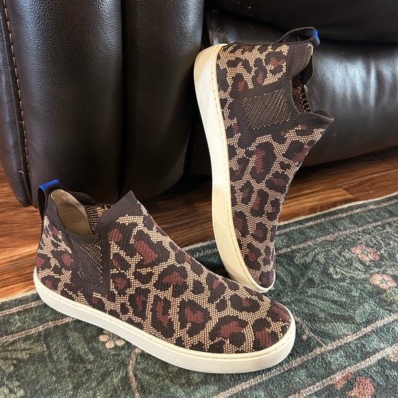 Leopard Print High Top Rothy’s Shoes - Picture 1 of 9